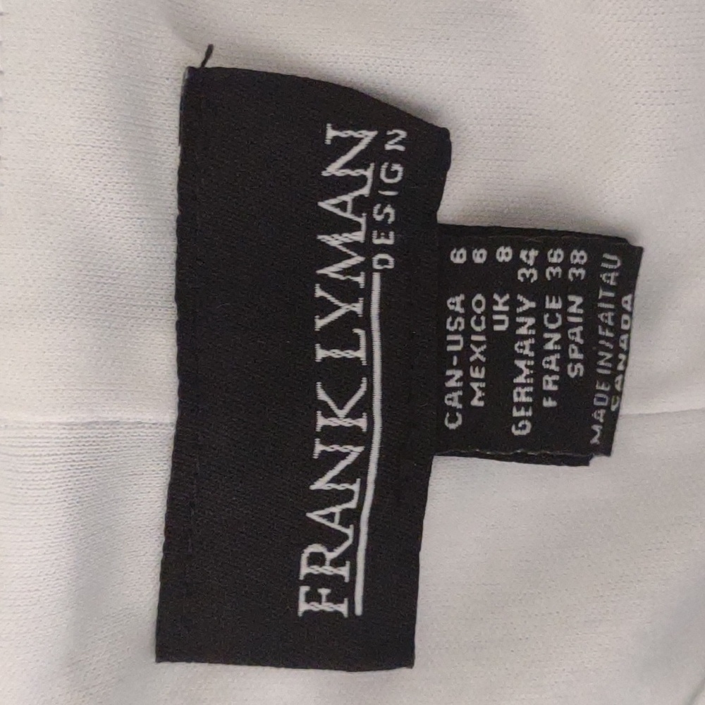 Frank Lyman dress women's size 6 blue/white/green/black pull-on cut out … - Picture 6 of 6